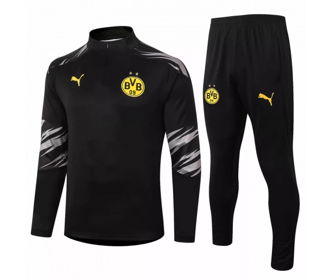 BVB Borussia Dortmund Training Technical Soccer Tracksuit 2020 Black