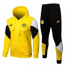 2021-22 BVB Borussia Dortmund Yellow Hooded Presentation Soccer Tracksuit 2021-22 BVB Borussia Dortmund Yellow Hooded Presentation Soccer Tracksuit