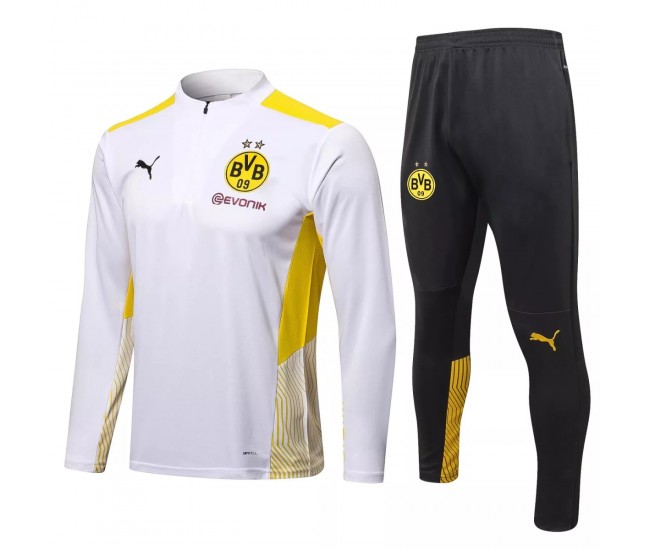 2021-22 BVB Borussia Dortmund White Training Technical Soccer Tracksuit