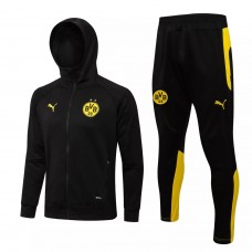 2021-22 BVB Borussia Dortmund Black Hooded Presentation Soccer Tracksuit 2021-22 BVB Borussia Dortmund Black Hooded Presentation Soccer Tracksuit