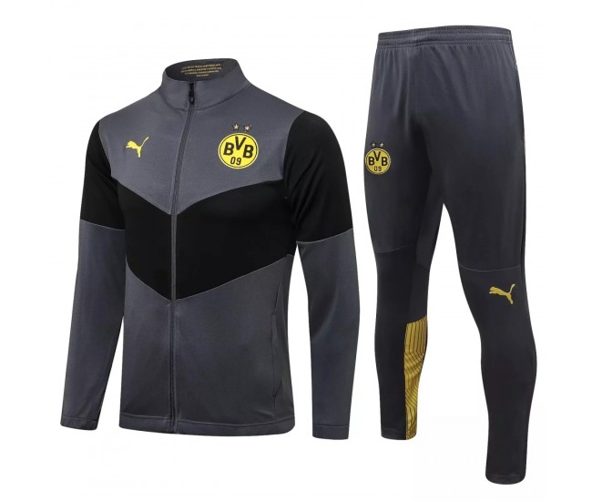 2021-22 BVB Borussia Dortmund Grey Training Presentation Football Tracksuit