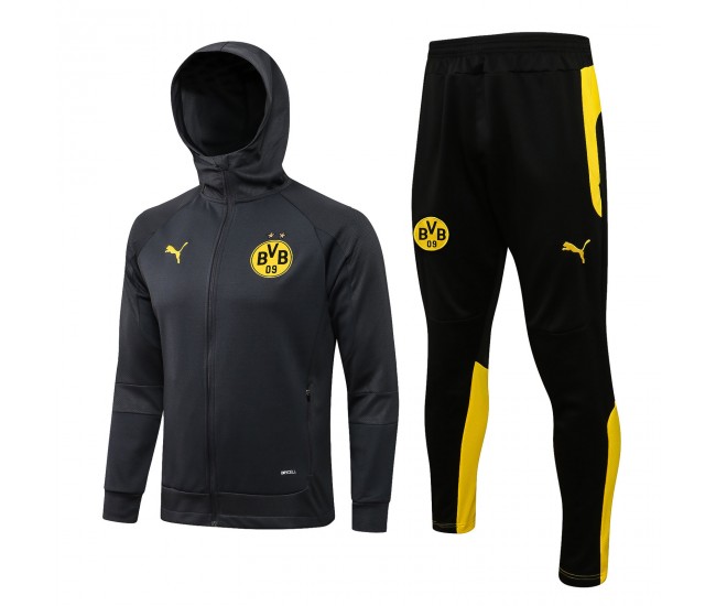 2021-22 BVB Borussia Dortmund Hooded Presentation Soccer Tracksuit