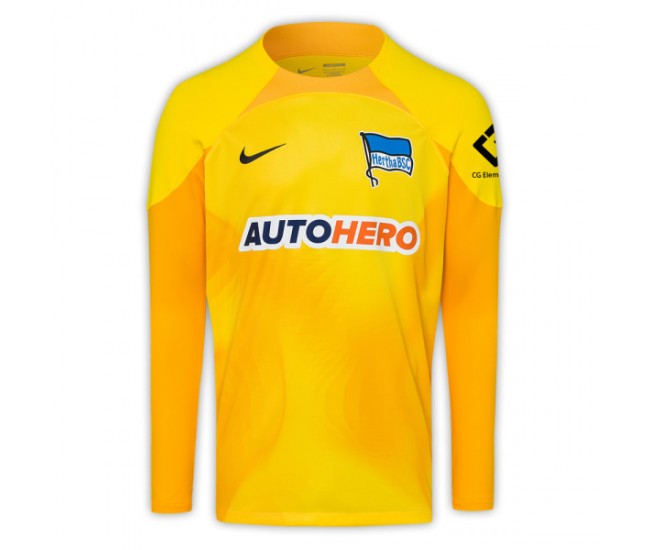 2022-23 Hertha BSC Mens Yellow Goalkeeper Jersey