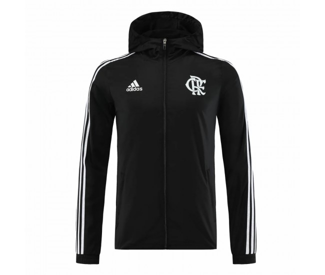 23-24 Flamengo Mens Windrunner Full Zip Hooded Jacket Black