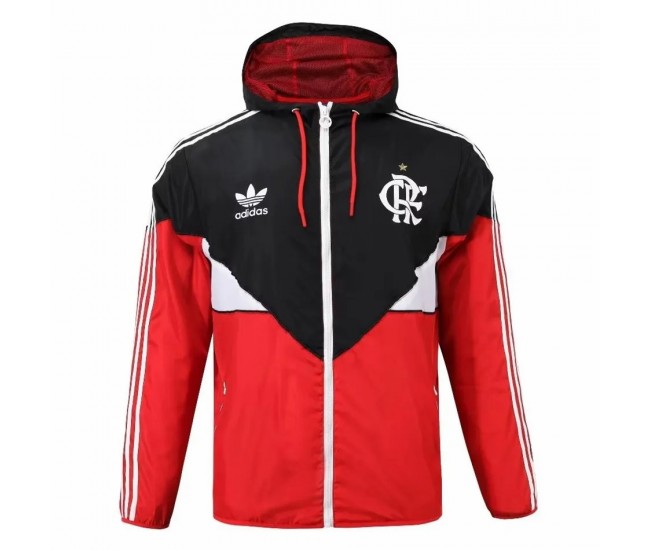 23-24 Flamengo Mens Windrunner Full Zip Hooded Jacket Red
