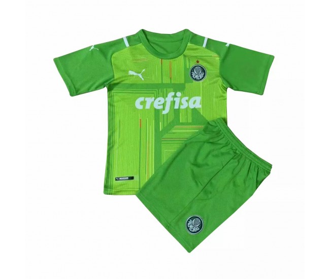 Puma Palmeiras Football Goalkeepr Green Kids Kit 2021 2022