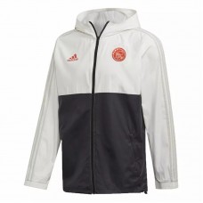 AJAX All Weather Windrunner Football Jacket White Black 2021