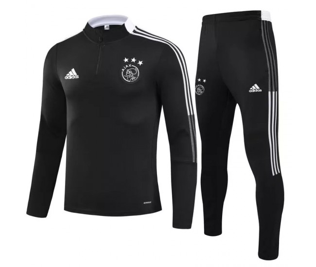 2021-22 Ajax Amsterdam Black Training Technical Football Tracksuit