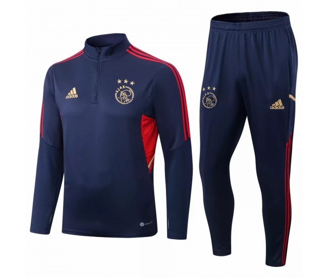 2022-23 Ajax Amsterdam Navy Training Technical Soccer Tracksuit