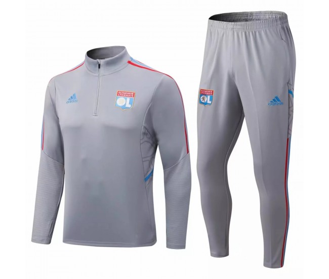 2022-23 Olympique Lyonnais Grey Training Technical Soccer Tracksuit