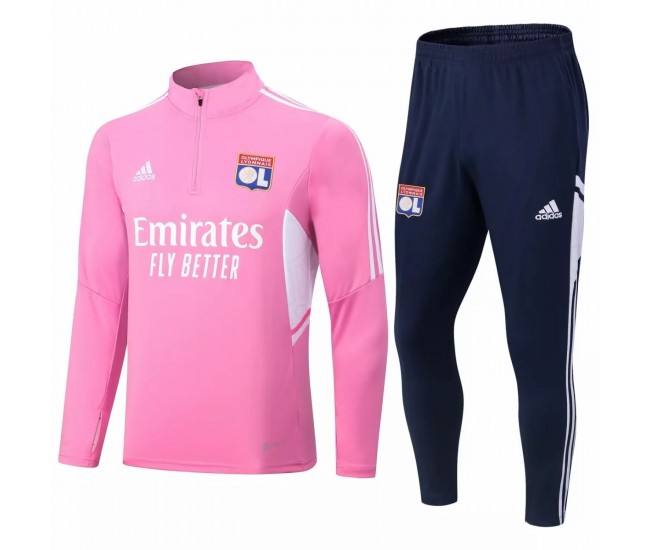 2022-23 Olympique Lyonnais Pink Training Technical Soccer Tracksuit