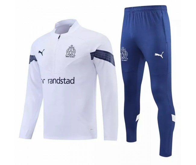 2022-23 Olympique Marseille White Training Technical Soccer Tracksuit