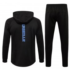 2021-22 Olympique Marseille Black Hooded Presentation Soccer Tracksuit