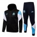 2021-22 Olympique Marseille Black Hooded Presentation Soccer Tracksuit