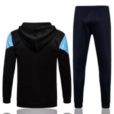 2021-22 Olympique Marseille Black Hooded Presentation Soccer Tracksuit