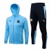 2021-22 Olympique Marseille Blue Hooded Presentation Soccer Tracksuit