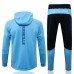 2021-22 Olympique Marseille Blue Hooded Presentation Soccer Tracksuit