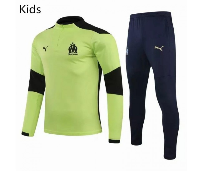 Olympique Marseille Training Technical Football Tracksuit Yellow Kids 2021