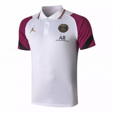 PSG Jordan Training White Purple Polo Shirt 2020