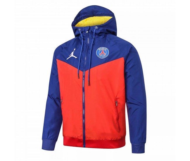 PSG Jordan All Weather Windrunner Football Jacket Blue Red 2021