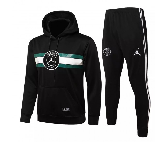 2021-22 PSG X Jordan Hooded Black Training Technical Soccer Tracksuit