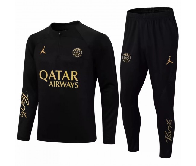 2022-23 Jordan PSG Black Training Technical Soccer Tracksuit