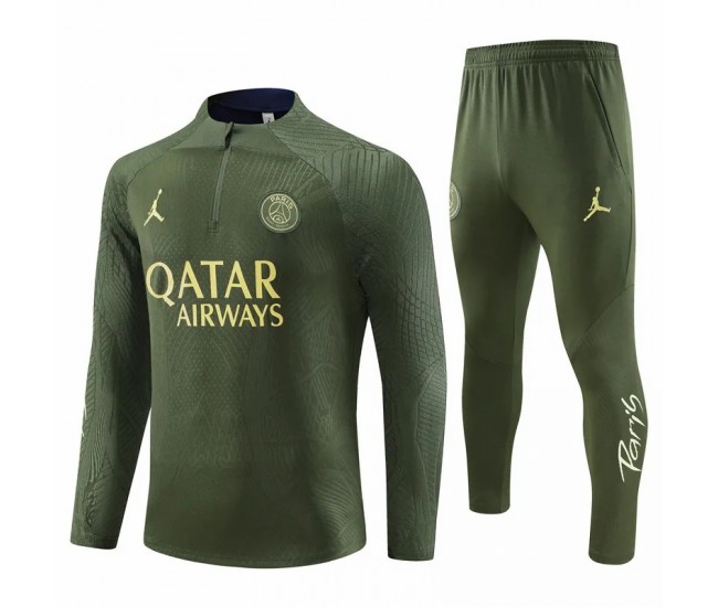 23-24 Jordan PSG Green Training Technical Soccer Tracksuit