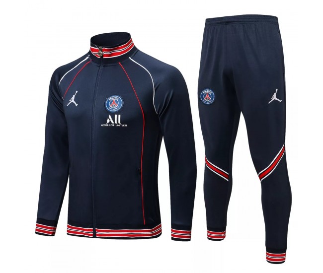 2021-22 Jordan X PSG Navy Training Presentation Soccer Tracksuit