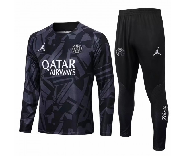 2022-23 PSG Jordan Black Training Technical Soccer Tracksuit