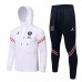 2021-22 PSG X Jordan White Hooded Presentation Soccer Tracksuit