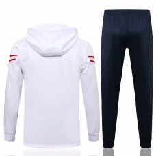 2021-22 PSG X Jordan White Hooded Presentation Soccer Tracksuit