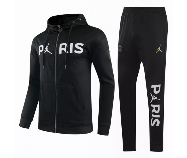 Jordan X Psg Black Football Presentation Tracksuit Black 2021