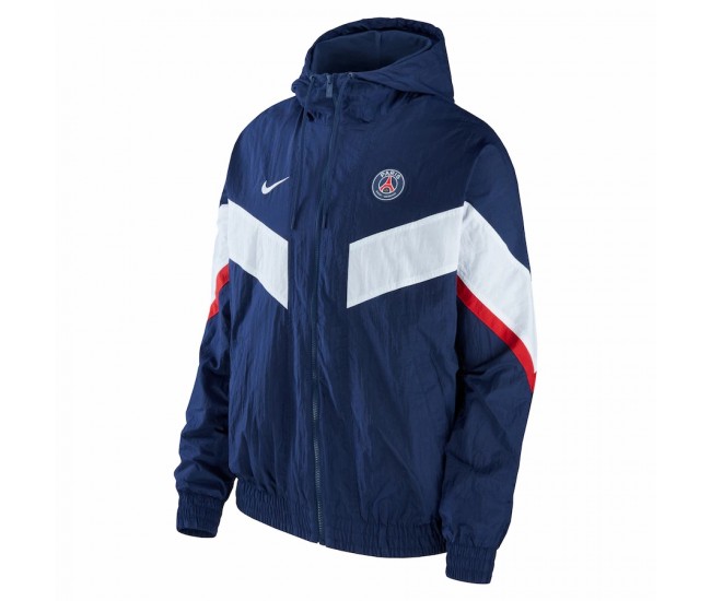 Paris Saint-Germain Navy Strike Anthem Full-Zip Hoodie Soccer Jacket