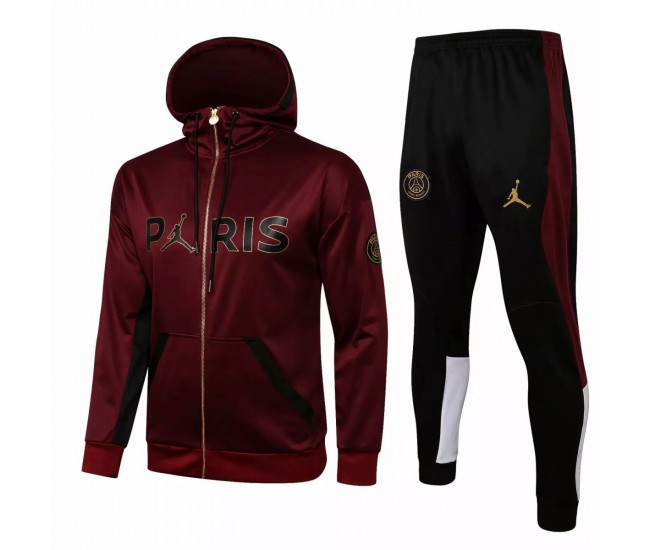 PSG Jordan Football Presentation Burgundy Tracksuit 2021 2022