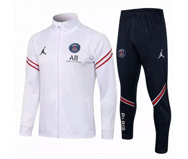 PSG Jordan Football Training Presentation Tracksuit White 2021 2022