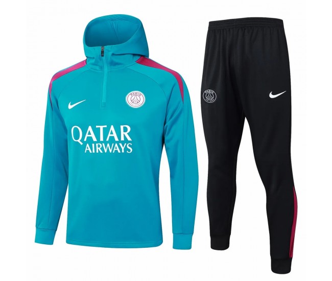 24-25 PSG Mens Blue Training Hooded Technical Tracksuit