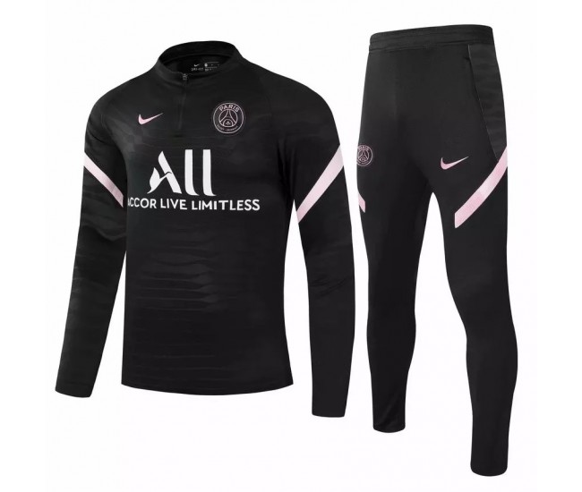 2021 Nike PSG Training Technical Soccer Tracksuit Black