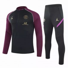 PSG Jordan Training Technical Football Tracksuit Black Purple 2021