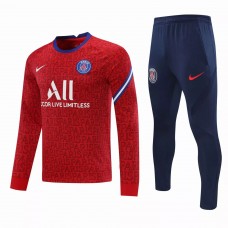 PSG Training Technical Football Tracksuit Crew Neck Red 2021