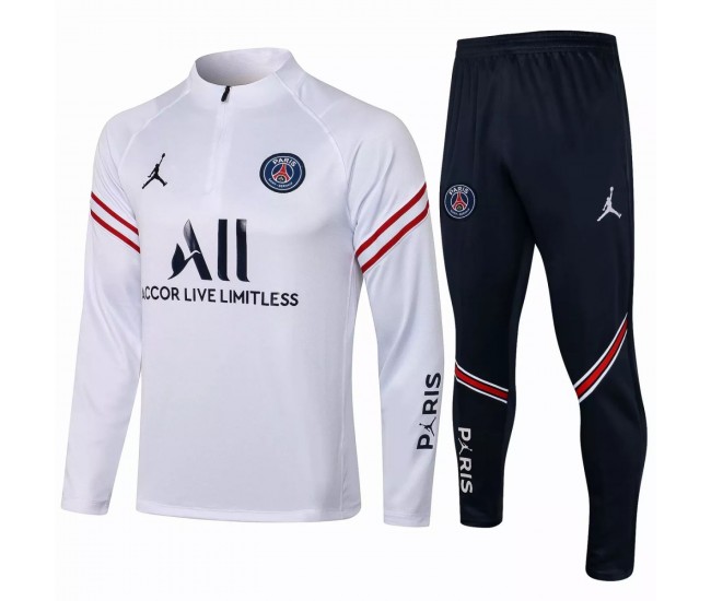 PSG Jordan Training Technical Football Tracksuit White 2021 2022