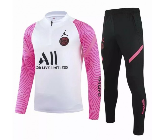 PSG Jordan Training Technical Football Tracksuit White Pink 2021 2022