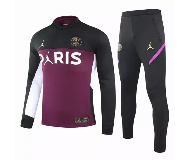 PSG X Jordan Training Technical Football Tracksuit Purple Black 2020 2021