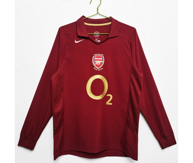 2005-2006 Arsenal FC Long Sleeve Home Retro Jersey 