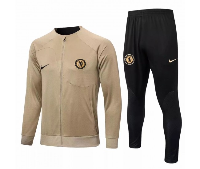 2022-23 Chelsea FC Beige Training Presentation Soccer Tracksuit