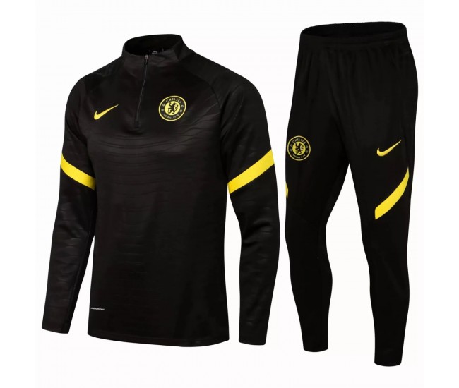 Chelsea Training Technical Football Tracksuit Black 2021 2022