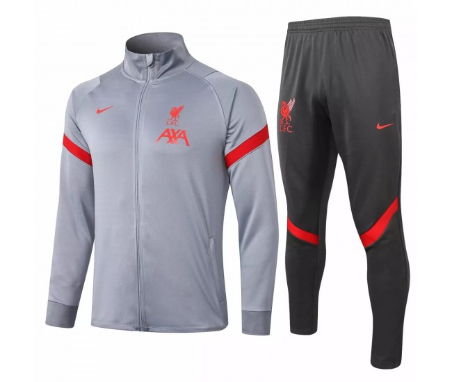 Liverpool Fc Presentation Football Tracksuit 2020 2021 Light Grey