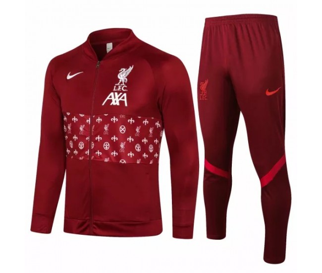 2021-22 Liverpool Presentation Soccer Tracksuit Red