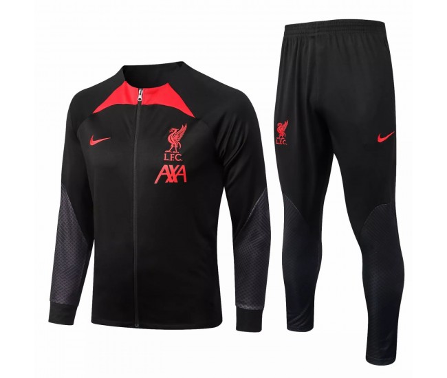 2022-23 Liverpool FC Black Training Presentation Soccer Tracksuit