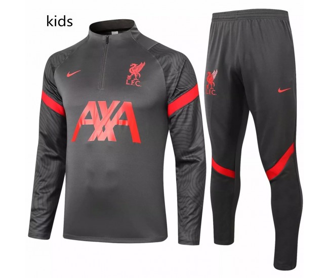 Liverpool FC Black Training Technical Football Tracksuit Kids 2021