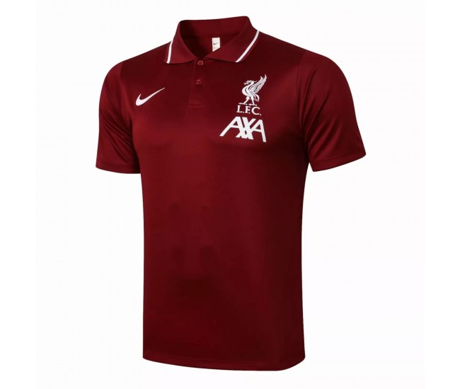 Liverpool FC Burgundy Football Polo Shirt 2021